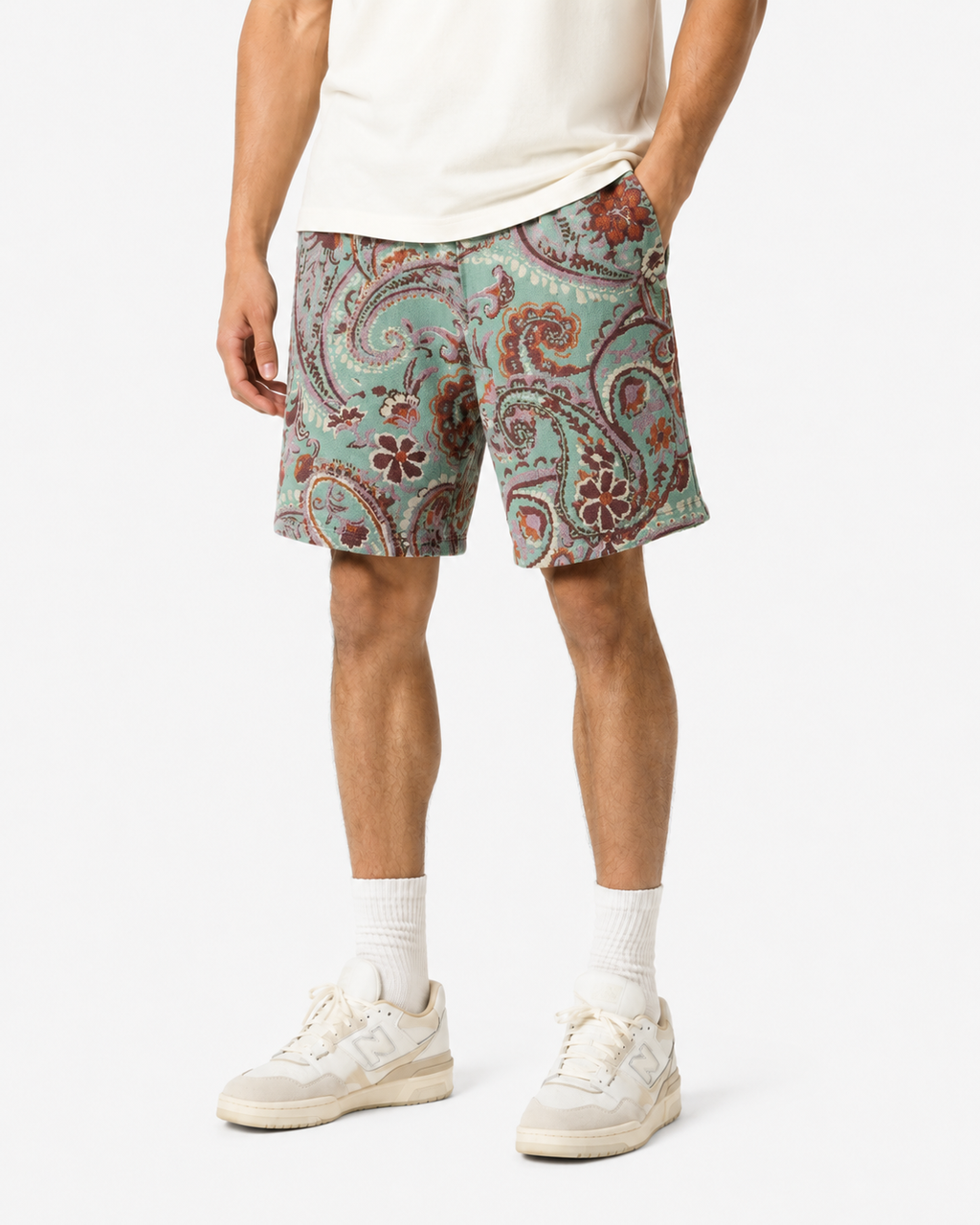 Rebel Minds Paisley Jacquard Shorts – Mint