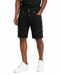 MEN'S FRAY CRYSTAL DENIM SHORTS COLLECTION - JET BLACK